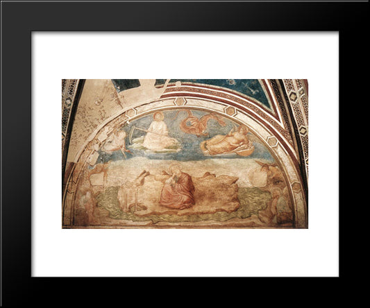 St John On Patmos 20x24 Black Modern Wood Framed Art Print Poster by Giotto