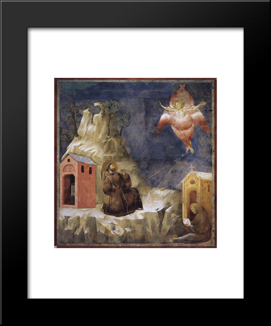 Stigmatization Of St. Francis 20x24 Black Modern Wood Framed Art Print Poster by Giotto