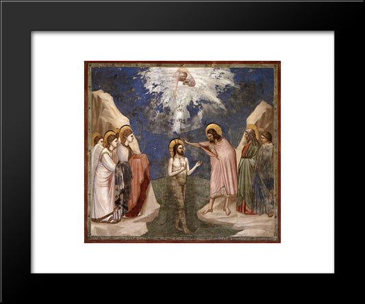 The Baptism Of Christ 20x24 Black Modern Wood Framed Art Print Poster by Giotto