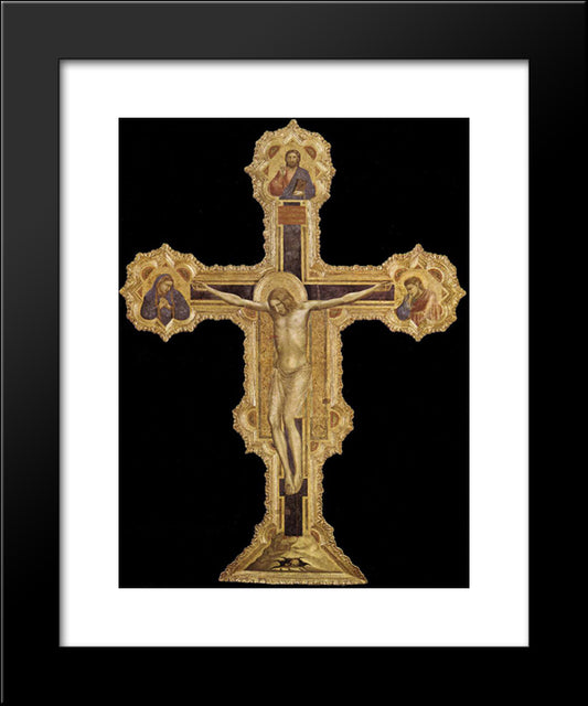 The Crucifixion 20x24 Black Modern Wood Framed Art Print Poster by Giotto