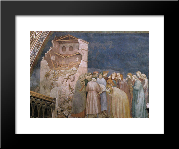 The Death Of The Boy In Sessa 20x24 Black Modern Wood Framed Art Print Poster by Giotto