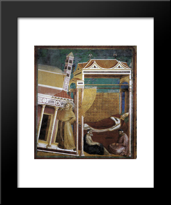 The Dream Of Innocent Iii 20x24 Black Modern Wood Framed Art Print Poster by Giotto