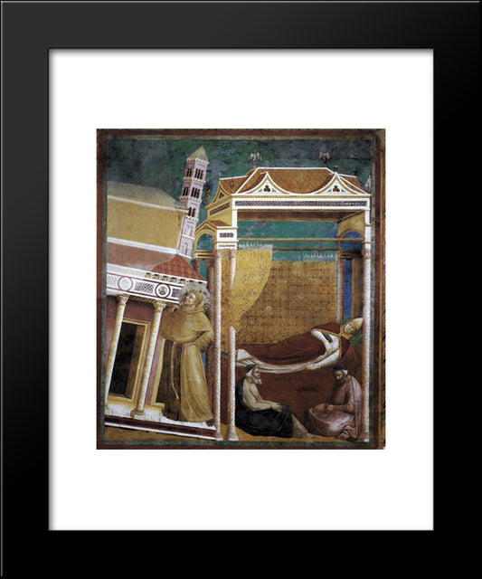 The Dream Of Innocent Iii 20x24 Black Modern Wood Framed Art Print Poster by Giotto