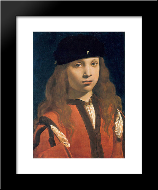 Francesco Sforza, Count Of Pavia 20x24 Black Modern Wood Framed Art Print Poster by Boltraffio, Giovanni Antonio