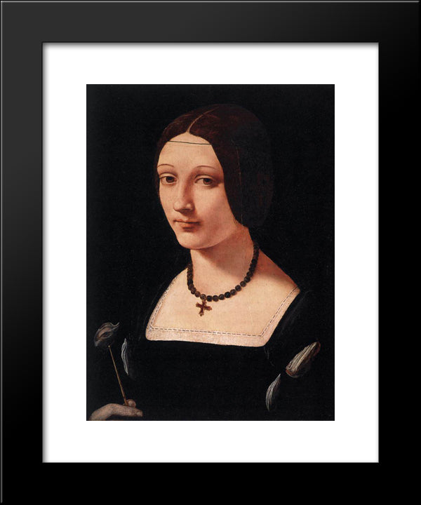 Portrait Of A Lady As St. Lucy 20x24 Black Modern Wood Framed Art Print Poster by Boltraffio, Giovanni Antonio
