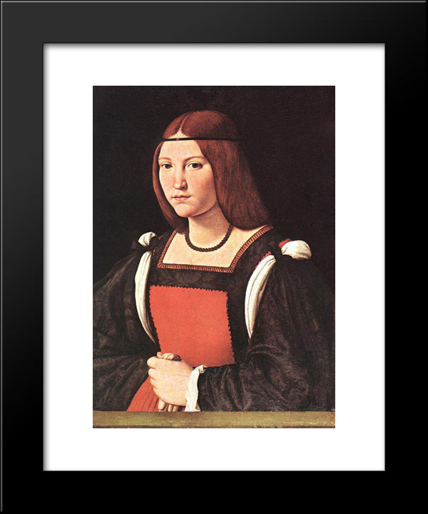 Portrait Of A Young Woman 20x24 Black Modern Wood Framed Art Print Poster by Boltraffio, Giovanni Antonio