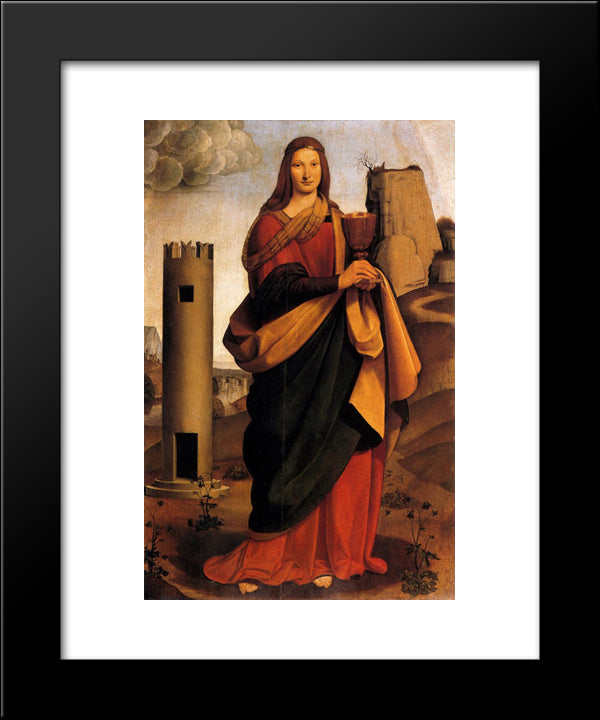 St. Barbara 20x24 Black Modern Wood Framed Art Print Poster by Boltraffio, Giovanni Antonio