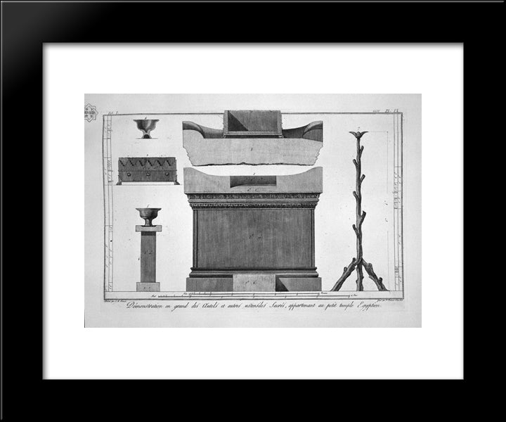 Altar And Sacred Furnishings Of The Egyptian Temple 20x24 Black Modern Wood Framed Art Print Poster by Piranesi, Giovanni Battista