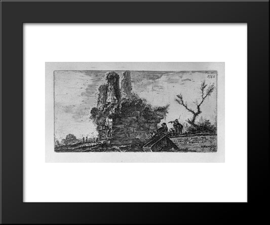 Amphitheater Of Pula In Istria Near The Sea 20x24 Black Modern Wood Framed Art Print Poster by Piranesi, Giovanni Battista