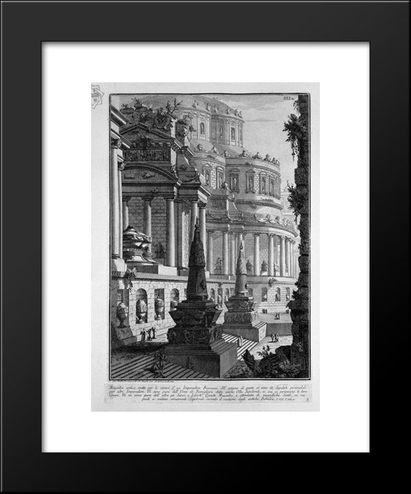 Ancient Mausoleum Erected To The Ashes Of A Roman Emperor 20x24 Black Modern Wood Framed Art Print Poster by Piranesi, Giovanni Battista