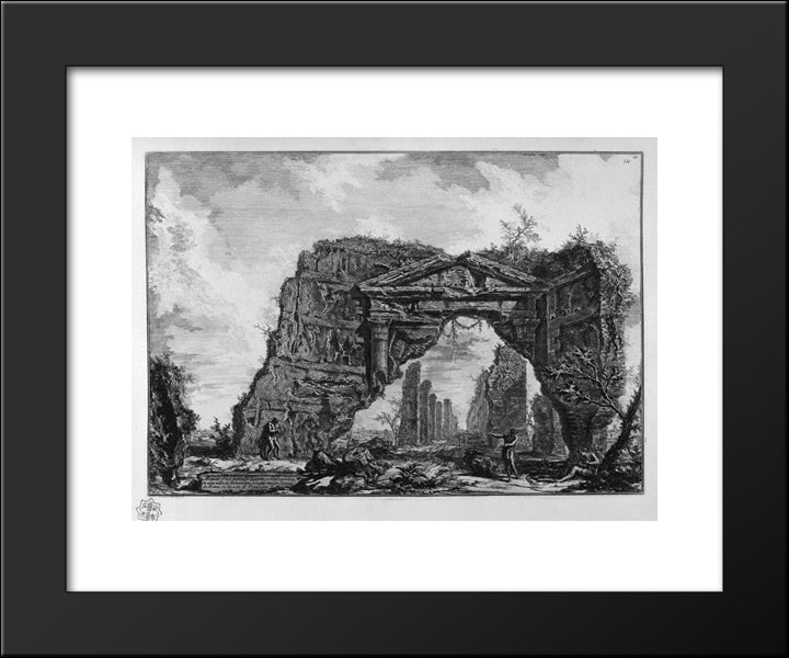 Ancient Temple Commonly Known As The Health On The Way At Albano, Five Miles Distant From Rome 20x24 Black Modern Wood Framed Art Print Poster by Piranesi, Giovanni Battista