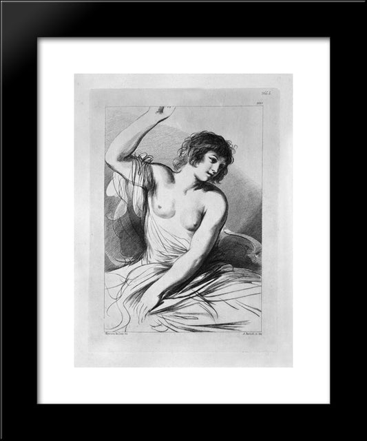 Andromeda On The Rock By Guercino 20x24 Black Modern Wood Framed Art Print Poster by Piranesi, Giovanni Battista