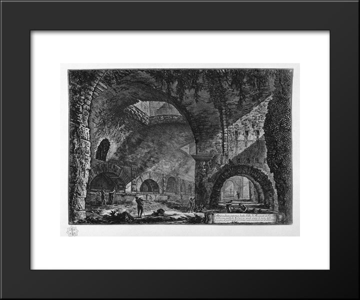 Another Interior View Of The Villa Of Maecenas At Tivoli 20x24 Black Modern Wood Framed Art Print Poster by Piranesi, Giovanni Battista