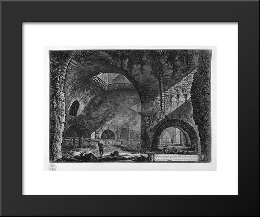 Another Interior View Of The Villa Of Maecenas At Tivoli 20x24 Black Modern Wood Framed Art Print Poster by Piranesi, Giovanni Battista