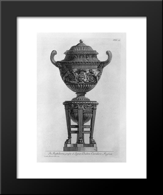 Another Vessel Supported By Tripod 20x24 Black Modern Wood Framed Art Print Poster by Piranesi, Giovanni Battista