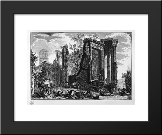 Another View Of The Temple Of The Sibyl At Tivoli 20x24 Black Modern Wood Framed Art Print Poster by Piranesi, Giovanni Battista