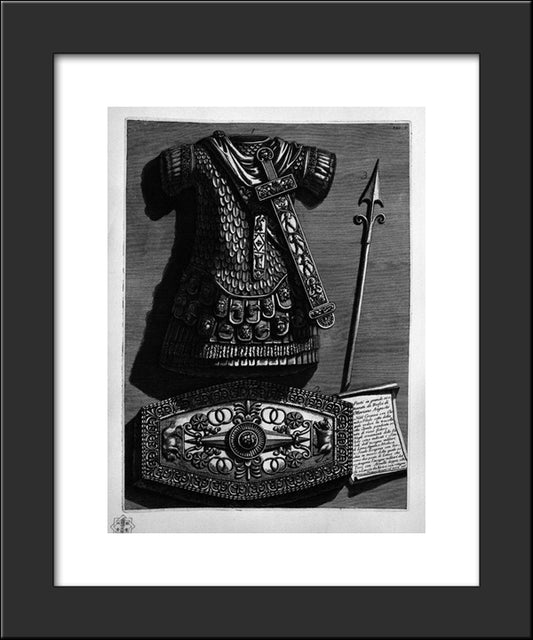 Arch Of Gallienus And The Facade Of The Church Of St. Vito 20x24 Black Modern Wood Framed Art Print Poster by Piranesi, Giovanni Battista