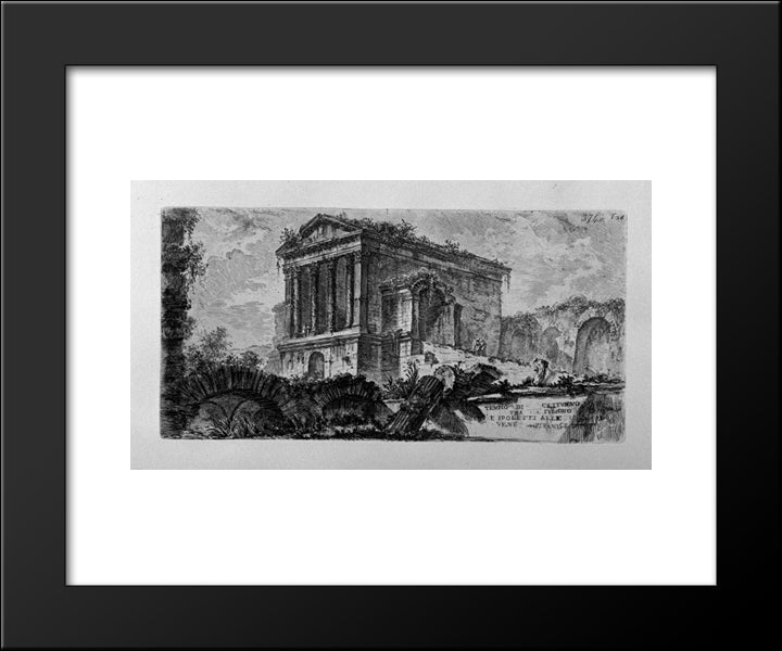 Arch Of Pula In Istria Near The Port 20x24 Black Modern Wood Framed Art Print Poster by Piranesi, Giovanni Battista