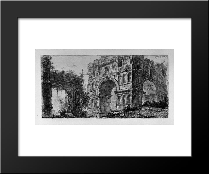Arch Of Titus In Rome 20x24 Black Modern Wood Framed Art Print Poster by Piranesi, Giovanni Battista