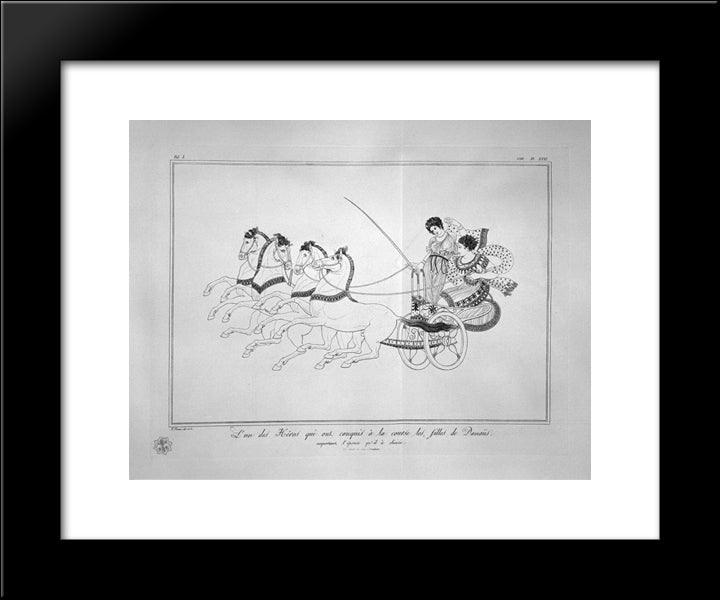 Auriga Winner Of The Daughters Of Danaus (Painting By Vessel, Inc. To Outline) 20x24 Black Modern Wood Framed Art Print Poster by Piranesi, Giovanni Battista