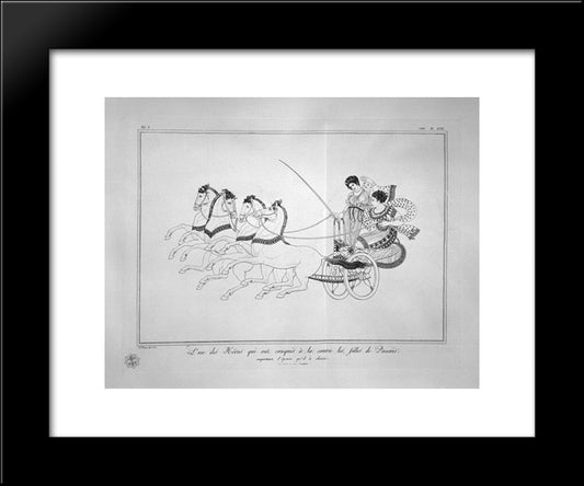 Auriga Winner Of The Daughters Of Danaus (Painting By Vessel, Inc. To Outline) 20x24 Black Modern Wood Framed Art Print Poster by Piranesi, Giovanni Battista