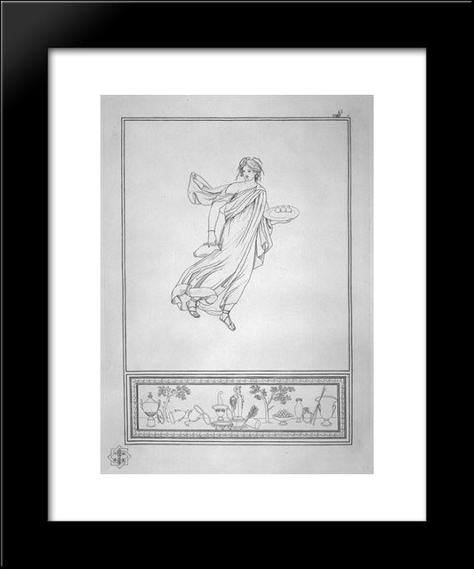 Bacchante Carrying A Jar Of Fruit 20x24 Black Modern Wood Framed Art Print Poster by Piranesi, Giovanni Battista