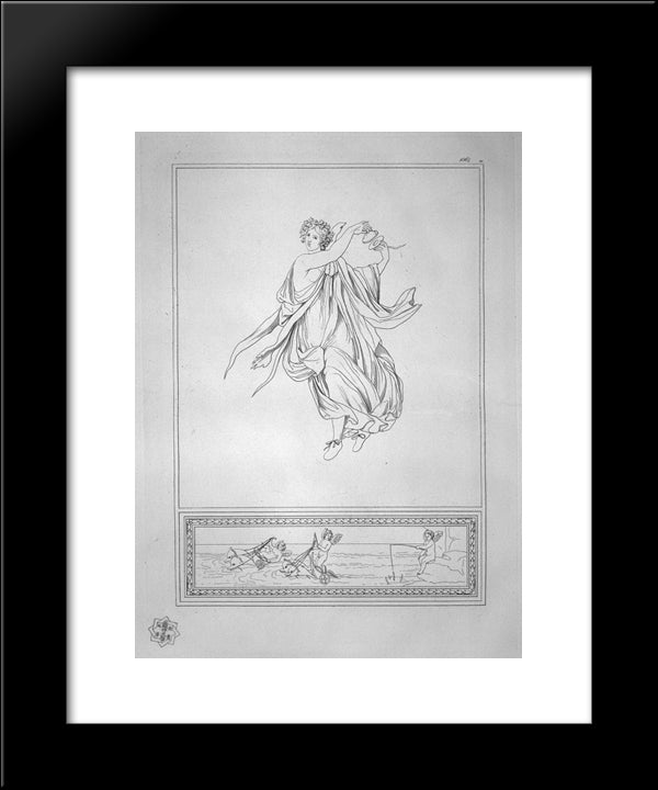 Bacchante Dancing With Castanets 20x24 Black Modern Wood Framed Art Print Poster by Piranesi, Giovanni Battista