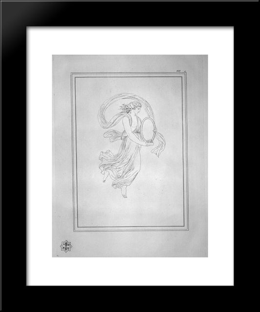 Bacchante Leading A Mirror 20x24 Black Modern Wood Framed Art Print Poster by Piranesi, Giovanni Battista