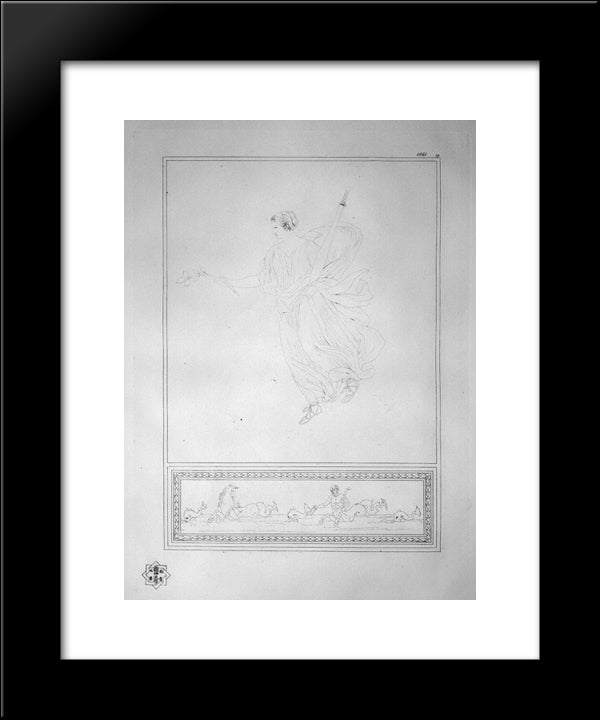 Bacchante With A Sword 20x24 Black Modern Wood Framed Art Print Poster by Piranesi, Giovanni Battista