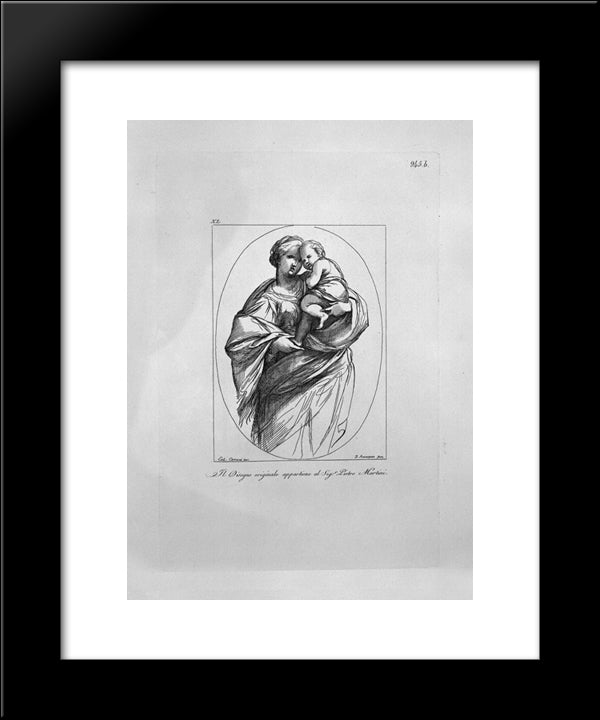 Bust Of Raphael`S Church In The Round 20x24 Black Modern Wood Framed Art Print Poster by Piranesi, Giovanni Battista