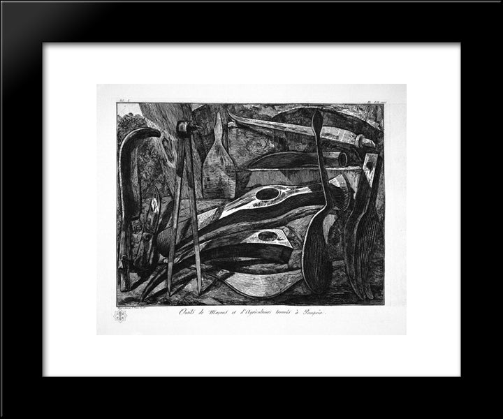 Cabinet Containing Household Utensils 20x24 Black Modern Wood Framed Art Print Poster by Piranesi, Giovanni Battista