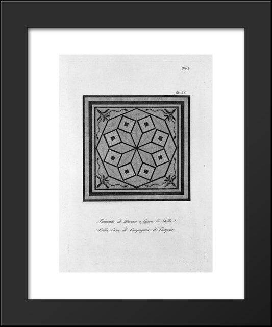 Chess And Nosetto Floor In Mosaic At The House Of Society 20x24 Black Modern Wood Framed Art Print Poster by Piranesi, Giovanni Battista