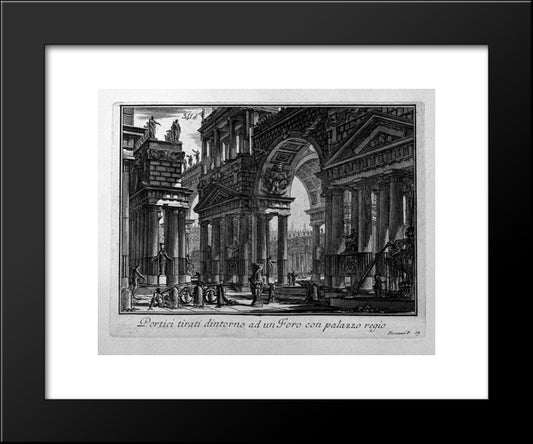 City Hanging Arm, And Sailed Below 20x24 Black Modern Wood Framed Art Print Poster by Piranesi, Giovanni Battista