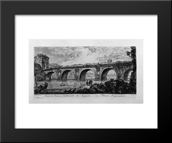 Coliseum And Flavian`S Amphitheatre In Rome 20x24 Black Modern Wood Framed Art Print Poster by Piranesi, Giovanni Battista