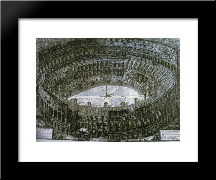 Colosseum With Stations Of The Cross 20x24 Black Modern Wood Framed Art Print Poster by Piranesi, Giovanni Battista