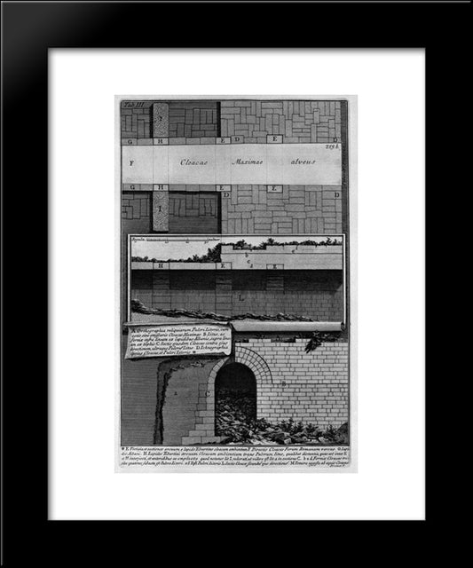 Construction Details Of The Cloaca Maxima 20x24 Black Modern Wood Framed Art Print Poster by Piranesi, Giovanni Battista