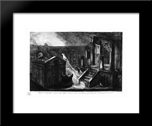 Cornerstones Of The Same Gateway 20x24 Black Modern Wood Framed Art Print Poster by Piranesi, Giovanni Battista