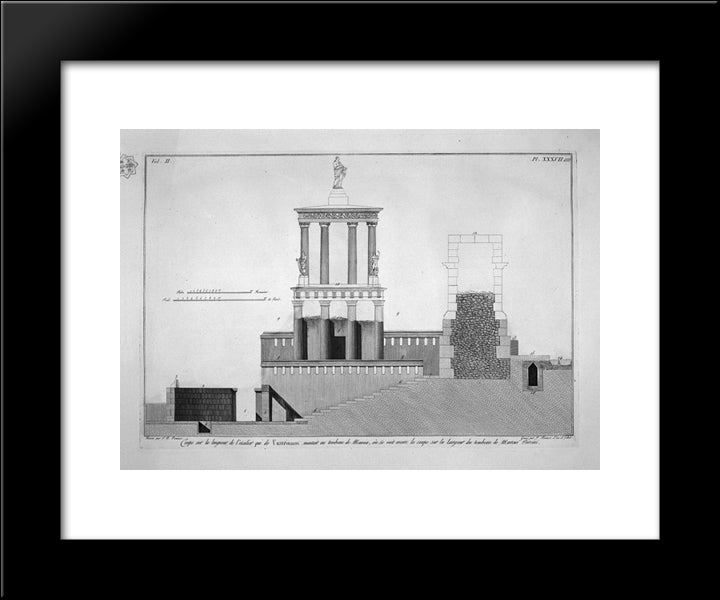 Cross Section Of The Tomb Of Mamia 20x24 Black Modern Wood Framed Art Print Poster by Piranesi, Giovanni Battista