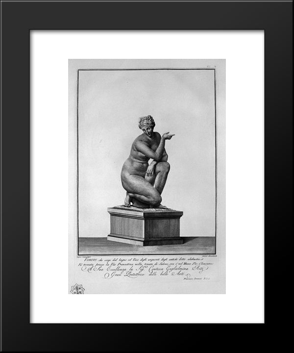 Crouching Venus 20x24 Black Modern Wood Framed Art Print Poster by Piranesi, Giovanni Battista