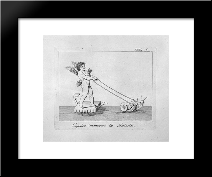 Cupid And Snails 20x24 Black Modern Wood Framed Art Print Poster by Piranesi, Giovanni Battista
