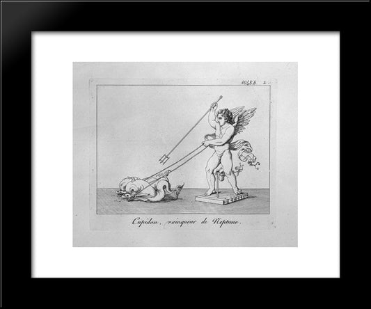 Cupid Winner Of Neptune 20x24 Black Modern Wood Framed Art Print Poster by Piranesi, Giovanni Battista