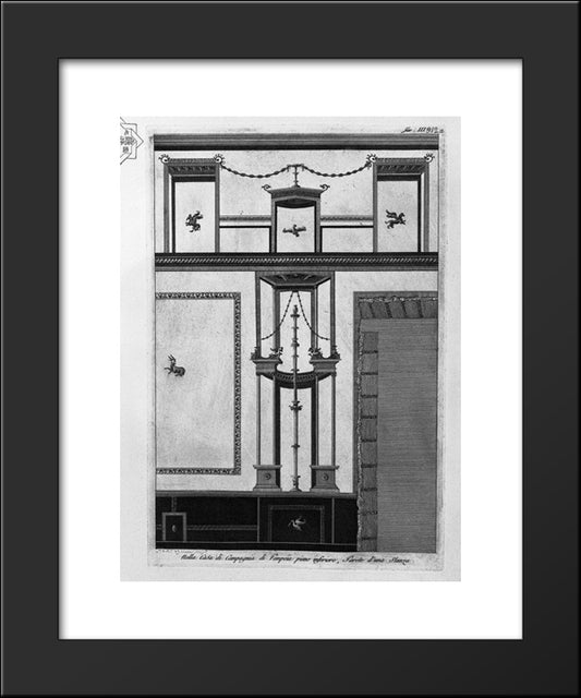 Decorated In Several Existing Cams In Their Country House In Pompeii 20x24 Black Modern Wood Framed Art Print Poster by Piranesi, Giovanni Battista