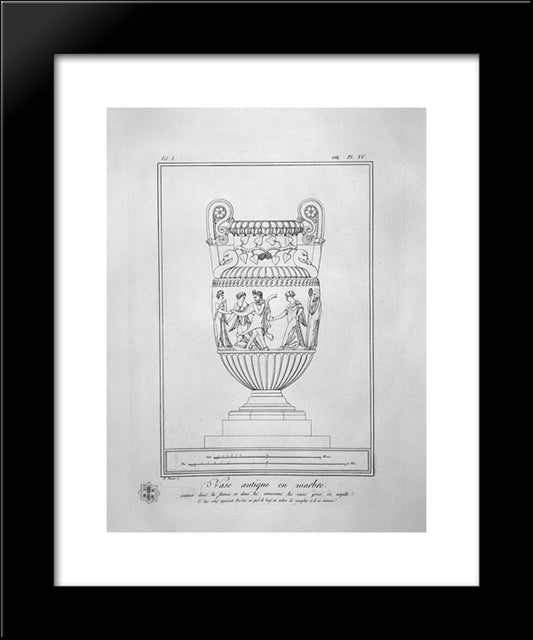 Decorative Marble Vase (Inc. In Outline) 20x24 Black Modern Wood Framed Art Print Poster by Piranesi, Giovanni Battista