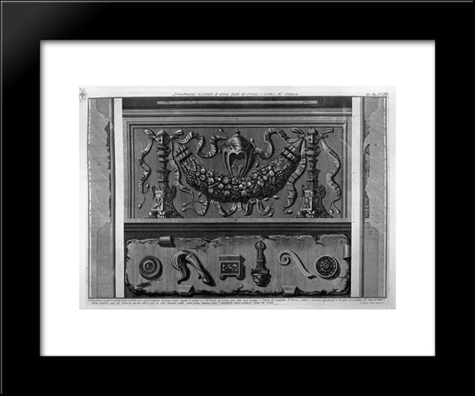 Demonstration In Large Parts Of The Pronaos Of The Pantheon And Portico 20x24 Black Modern Wood Framed Art Print Poster by Piranesi, Giovanni Battista
