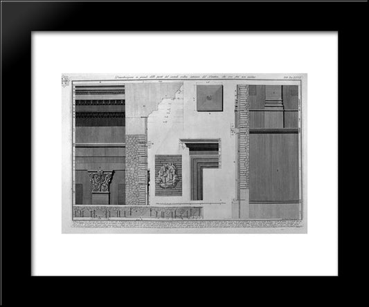 Demonstration Of Large Parts Of The Second Inner Order Of The Pantheon, Now There Are No More 20x24 Black Modern Wood Framed Art Print Poster by Piranesi, Giovanni Battista