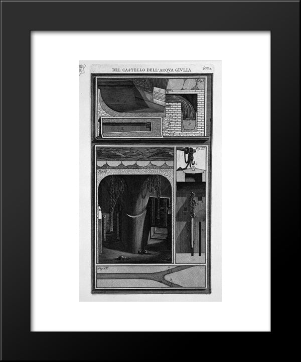 Demonstration Of The Shell And Its Derivatives 20x24 Black Modern Wood Framed Art Print Poster by Piranesi, Giovanni Battista