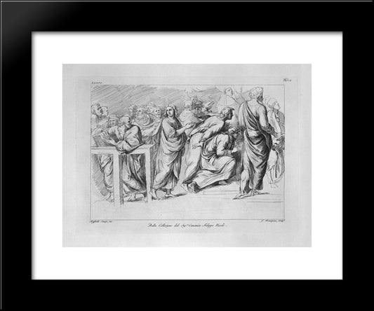 Detail Of The Dispute Of The Sacrament Of Raphael 20x24 Black Modern Wood Framed Art Print Poster by Piranesi, Giovanni Battista
