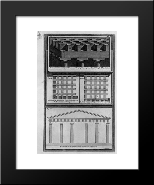 Details 20x24 Black Modern Wood Framed Art Print Poster by Piranesi, Giovanni Battista