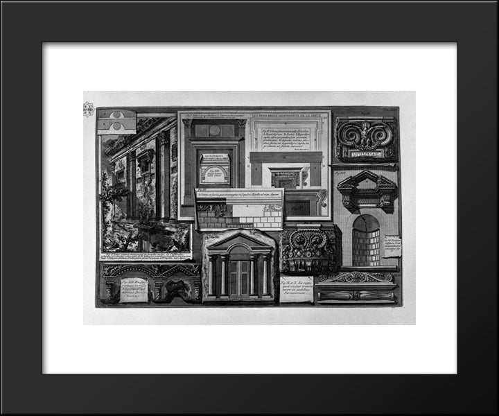 Details Of Greek And Roman Monuments 20x24 Black Modern Wood Framed Art Print Poster by Piranesi, Giovanni Battista