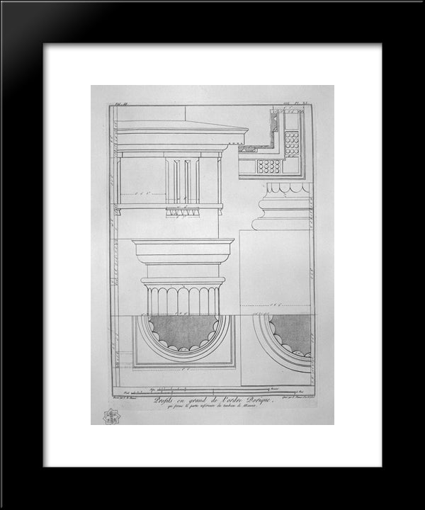 Drawing Of A Vase And Other Scraps Found In The Same Tomb 20x24 Black Modern Wood Framed Art Print Poster by Piranesi, Giovanni Battista